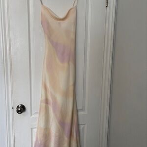 Zara Cream and Pink Maxi Dress